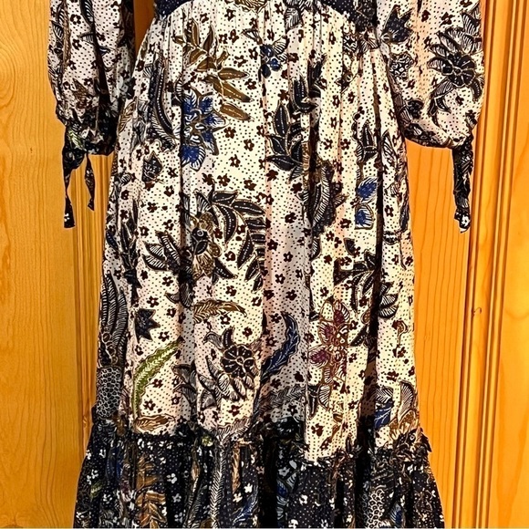 Cara Cara Round Hill Batik Midi Dress Sz-S - Picture 5 of 12